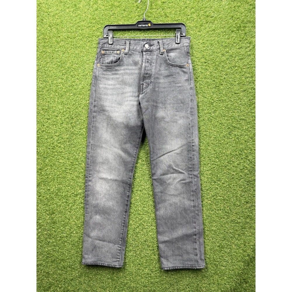 Levis 501 93 Jeans Mens 30x32 Gray Distressed Straight Button Fly Denim Work